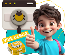 Тестирование & Vibe Debug. Охотники за багами - КИБЕРшкола программирования для детей, компьютерные курсы для школьников, начинающих и подростков - KIBERone г. Орел