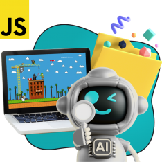 Язык программирования JavaScript + AI. Проектное обучение + геймификация + AI-помощники - КИБЕРшкола программирования для детей, компьютерные курсы для школьников, начинающих и подростков - KIBERone г. Орел